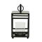 Black Iron Contemporary Candle Holder Lantern, 16" x 8" x 8"